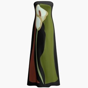 Large Floral Print Split Tube Long Dress